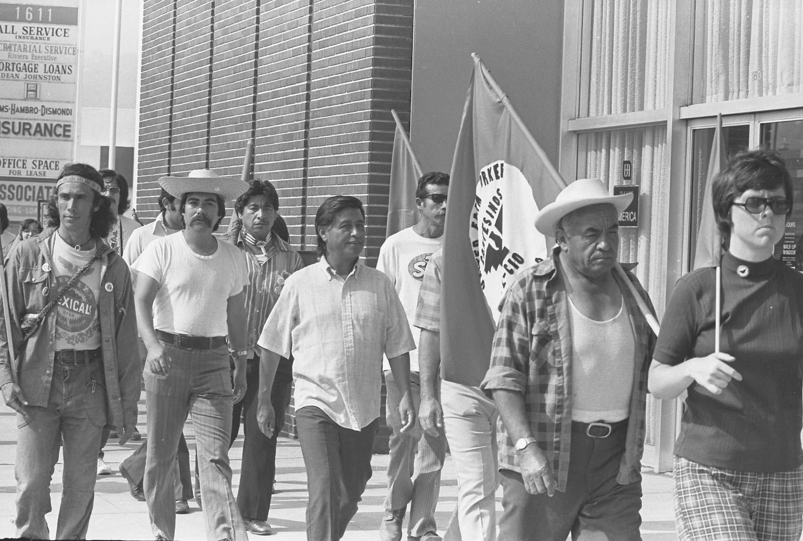 Cesar Chavez on march from with the United Farm Workers in Redondo Beach, California, 9 July 1975. The Regents of the University of California (CC BY-4.0).